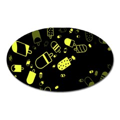 Ice Cream Cool Yellow Oval Magnet by Mariart