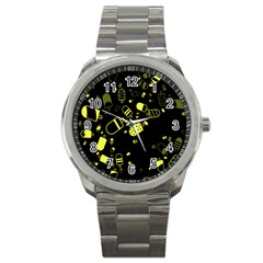 Ice Cream Cool Yellow Sport Metal Watch by Mariart