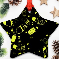 Ice Cream Cool Yellow Star Ornament (two Sides)