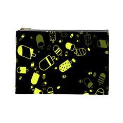 Ice Cream Cool Yellow Cosmetic Bag (large)  by Mariart