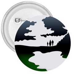 Landscape Silhouette Clipart Kid Abstract Family Natural Green White 3  Buttons by Mariart