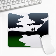 Landscape Silhouette Clipart Kid Abstract Family Natural Green White Large Mousepads by Mariart