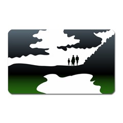 Landscape Silhouette Clipart Kid Abstract Family Natural Green White Magnet (rectangular) by Mariart