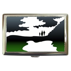 Landscape Silhouette Clipart Kid Abstract Family Natural Green White Cigarette Money Cases by Mariart