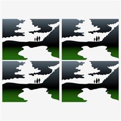 Landscape Silhouette Clipart Kid Abstract Family Natural Green White Belt Buckles by Mariart