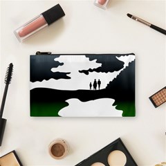 Landscape Silhouette Clipart Kid Abstract Family Natural Green White Cosmetic Bag (small)  by Mariart