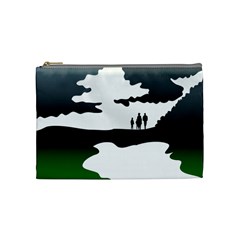 Landscape Silhouette Clipart Kid Abstract Family Natural Green White Cosmetic Bag (medium)  by Mariart