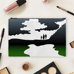 Landscape Silhouette Clipart Kid Abstract Family Natural Green White Cosmetic Bag (large)  by Mariart