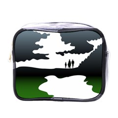 Landscape Silhouette Clipart Kid Abstract Family Natural Green White Mini Toiletries Bags by Mariart