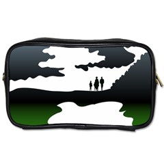 Landscape Silhouette Clipart Kid Abstract Family Natural Green White Toiletries Bags by Mariart