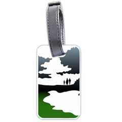 Landscape Silhouette Clipart Kid Abstract Family Natural Green White Luggage Tags (one Side)  by Mariart