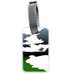 Landscape Silhouette Clipart Kid Abstract Family Natural Green White Luggage Tags (two Sides) by Mariart