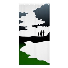 Landscape Silhouette Clipart Kid Abstract Family Natural Green White Shower Curtain 36  X 72  (stall)  by Mariart