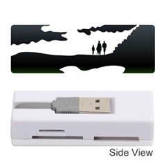 Landscape Silhouette Clipart Kid Abstract Family Natural Green White Memory Card Reader (stick)  by Mariart