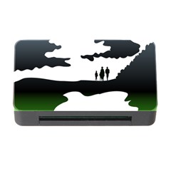 Landscape Silhouette Clipart Kid Abstract Family Natural Green White Memory Card Reader With Cf by Mariart