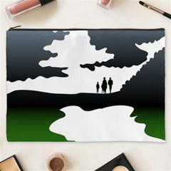 Landscape Silhouette Clipart Kid Abstract Family Natural Green White Cosmetic Bag (xxxl)  by Mariart