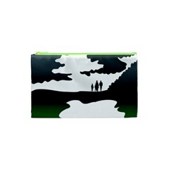 Landscape Silhouette Clipart Kid Abstract Family Natural Green White Cosmetic Bag (xs) by Mariart