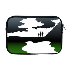 Landscape Silhouette Clipart Kid Abstract Family Natural Green White Apple Macbook Pro 17  Zipper Case by Mariart