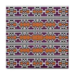 Purple And Brown Shapes                                  Tile Coaster by LalyLauraFLM