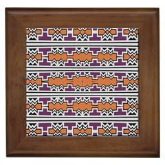 Purple And Brown Shapes                                  Framed Tile by LalyLauraFLM