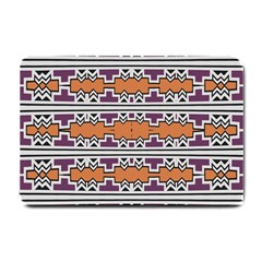 Purple And Brown Shapes                                  Small Doormat by LalyLauraFLM