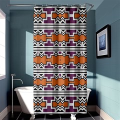 Purple And Brown Shapes                             Shower Curtain 36  X 72  by LalyLauraFLM