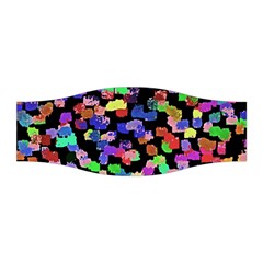 Colorful paint strokes on a black background                                Stretchable Headband