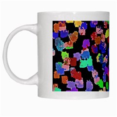 Colorful Paint Strokes On A Black Background                                White Mug by LalyLauraFLM