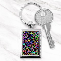 Colorful paint strokes on a black background                                Key Chain (Rectangle)