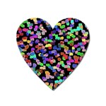 Colorful paint strokes on a black background                                Magnet (Heart) Front