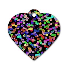 Colorful paint strokes on a black background                                Dog Tag Heart (One Side)