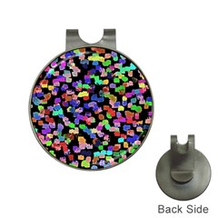 Colorful Paint Strokes On A Black Background                                Golf Ball Marker Hat Clip by LalyLauraFLM