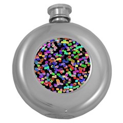 Colorful paint strokes on a black background                                Hip Flask (5 oz)