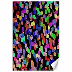 Colorful paint strokes on a black background                                Canvas 24  x 36 