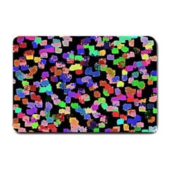 Colorful paint strokes on a black background                                Small Doormat