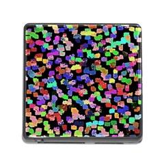 Colorful paint strokes on a black background                                Memory Card Reader (Square)