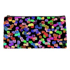 Colorful paint strokes on a black background                          Pencil Case