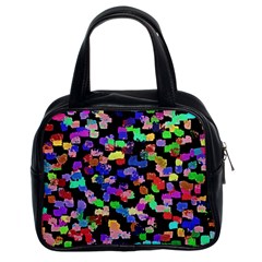 Colorful paint strokes on a black background                                Classic Handbag (Two Sides)