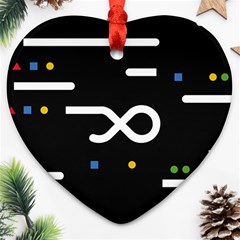 Line Circle Triangle Polka Sign Ornament (heart)