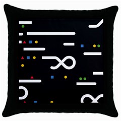 Line Circle Triangle Polka Sign Throw Pillow Case (black)