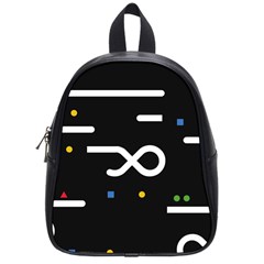 Line Circle Triangle Polka Sign School Bag (small)