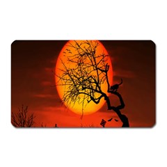 Helloween Midnight Graveyard Silhouette Magnet (rectangular) by Mariart