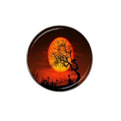 Helloween Midnight Graveyard Silhouette Hat Clip Ball Marker