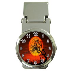 Helloween Midnight Graveyard Silhouette Money Clip Watches