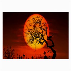 Helloween Midnight Graveyard Silhouette Large Glasses Cloth (2-side)