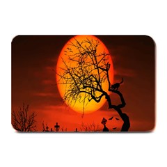 Helloween Midnight Graveyard Silhouette Plate Mats by Mariart