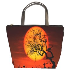 Helloween Midnight Graveyard Silhouette Bucket Bags