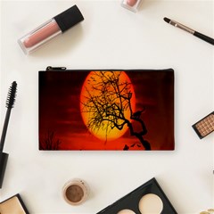 Helloween Midnight Graveyard Silhouette Cosmetic Bag (small)  by Mariart