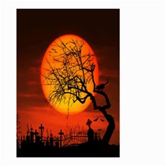 Helloween Midnight Graveyard Silhouette Small Garden Flag (two Sides) by Mariart