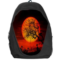 Helloween Midnight Graveyard Silhouette Backpack Bag by Mariart